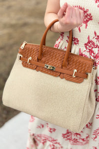 Bertha Straw & Woven Satchel Bag
