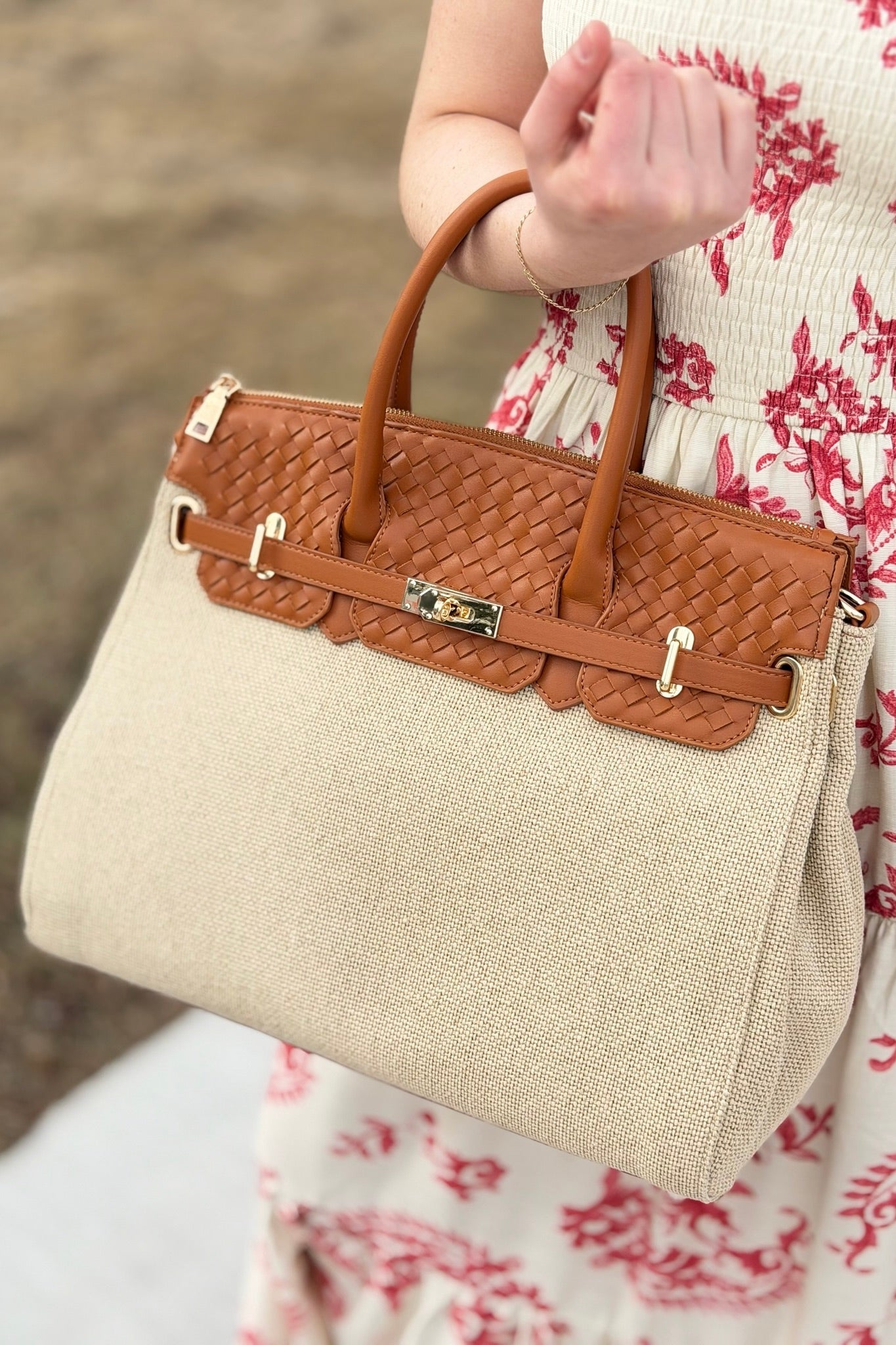 Bertha Straw & Woven Satchel Bag