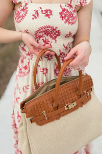 Bertha Straw & Woven Satchel Bag