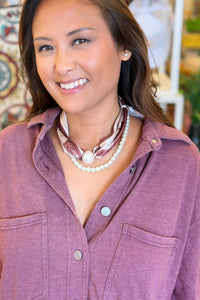 Scarf & Pearls Necklace - Eleven