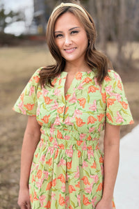 Floral Tiered Maxi Dress Sage