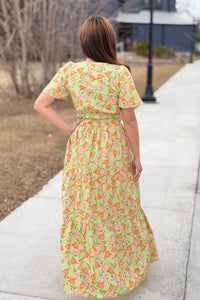 Floral Tiered Maxi Dress Sage