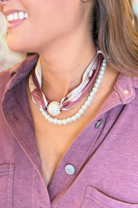 Scarf & Pearls Necklace - Eleven