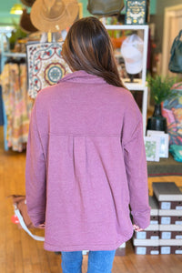 Washed Soft Button Up - Merlot