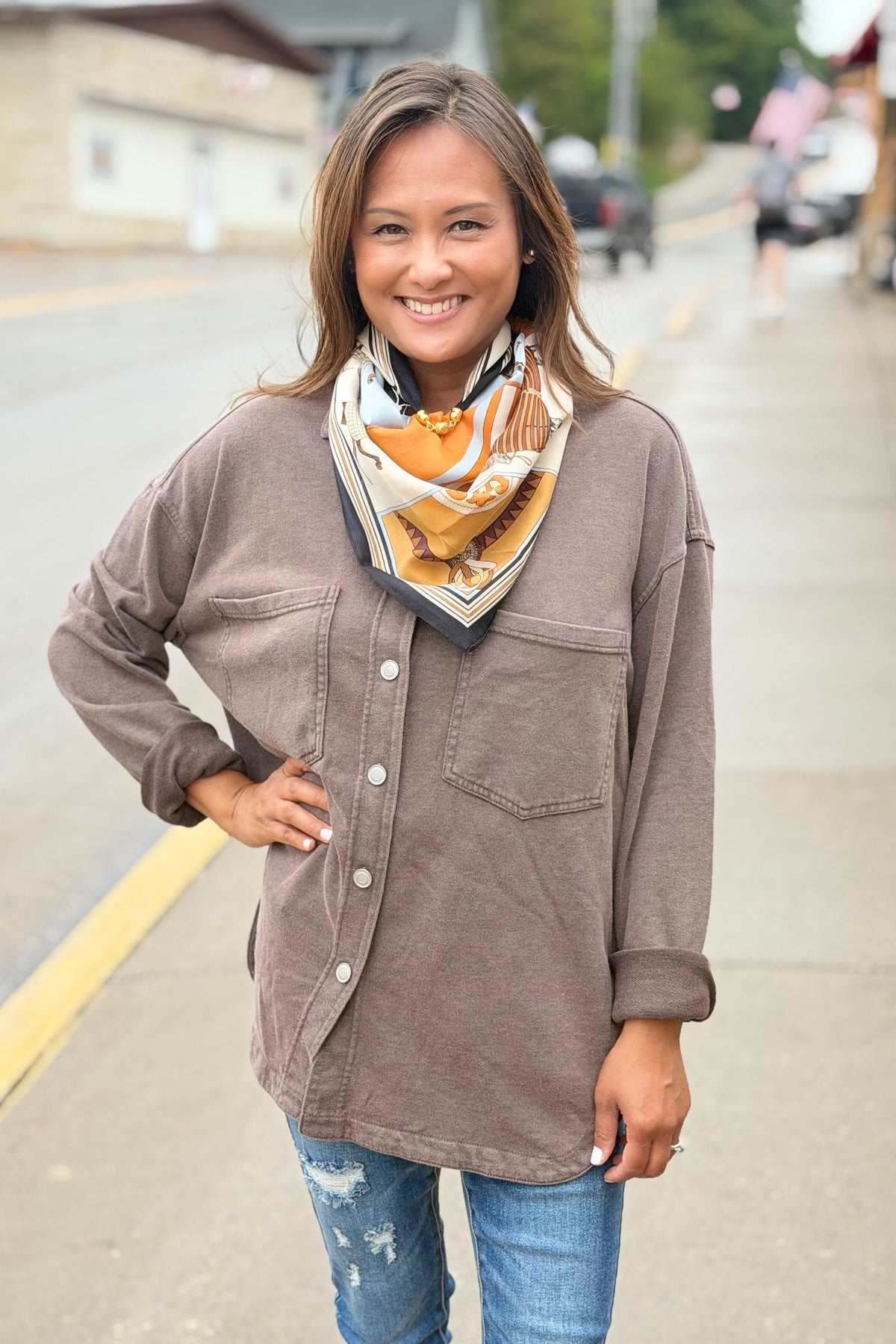 Washed Soft Button Up - Cocoa