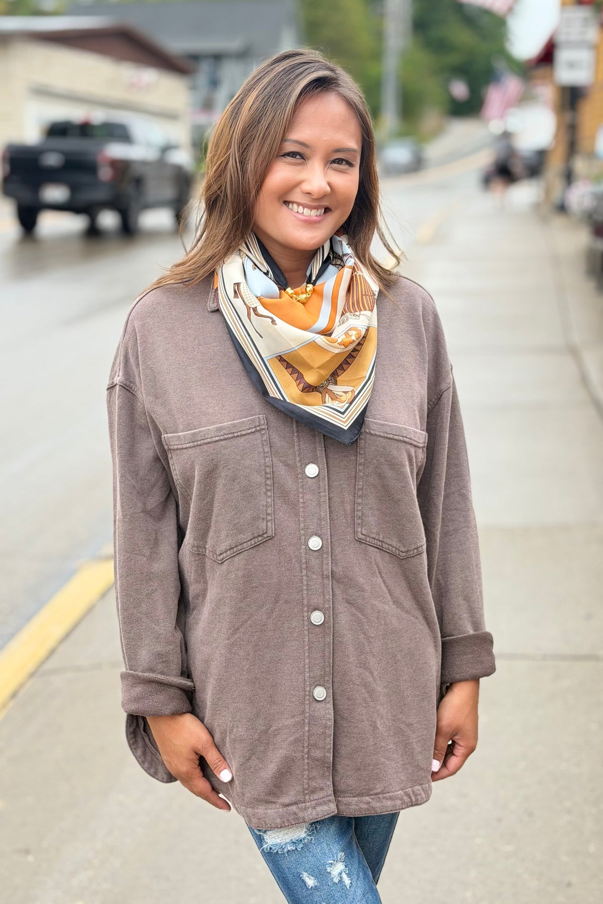 Washed Soft Button Up - Cocoa