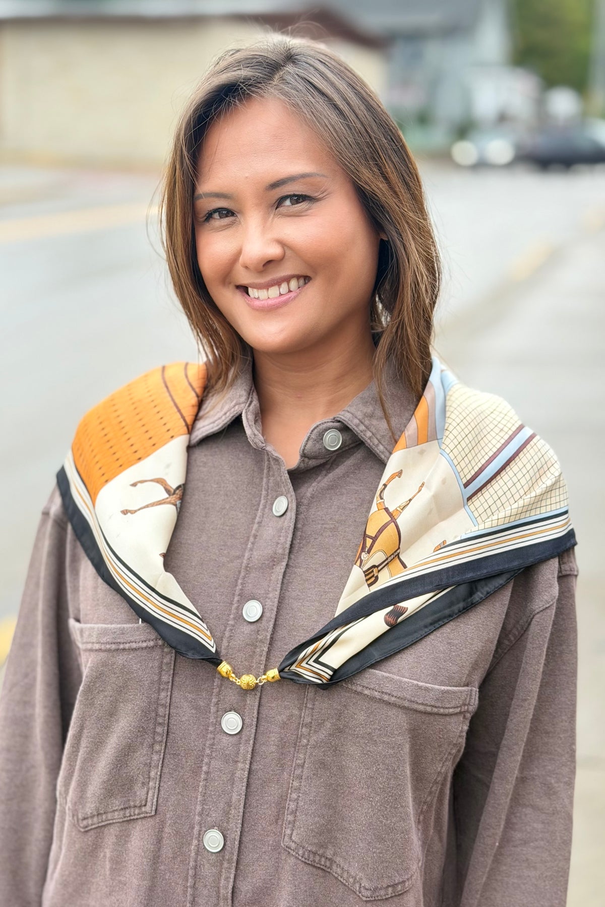 Magnetic Triangle Scarf - Orange