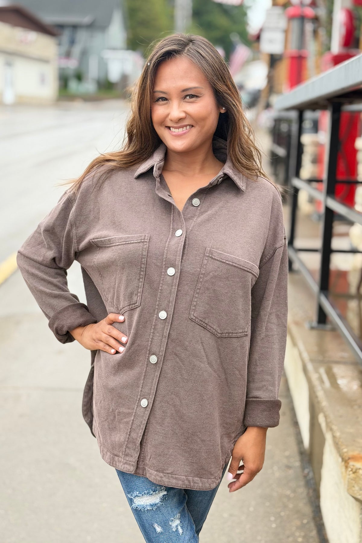 Washed Soft Button Up - Cocoa