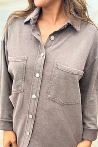 Washed Soft Button Up - Cocoa
