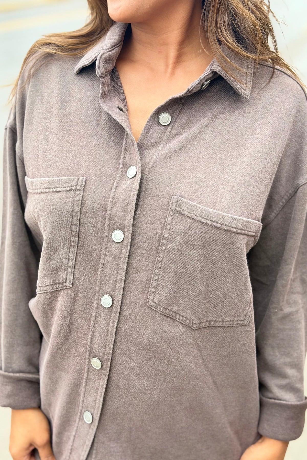 Washed Soft Button Up - Cocoa