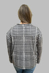 Houndstooth Print Silky Top - Black