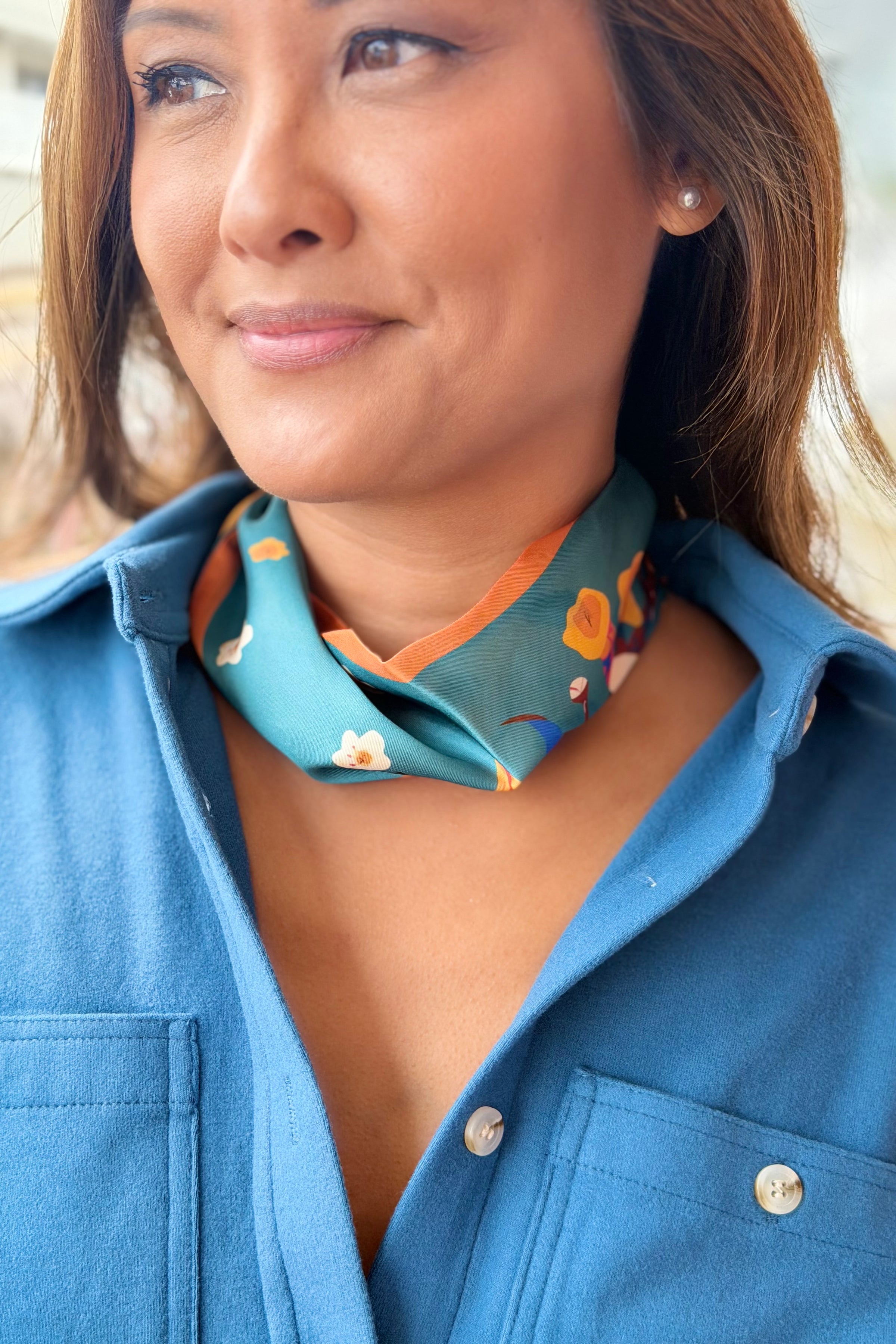 Pearl Magnetic Scarf - Teal