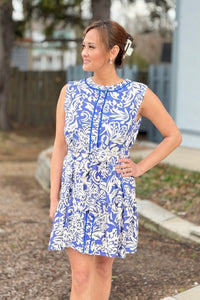 Fit And Flare Floral Printed Tie Dress