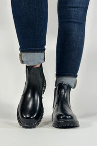 Denise Genuine Leather Bootie - Black