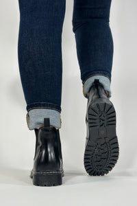 Denise Genuine Leather Bootie - Black