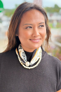 Scarf & Pearls Necklace - One