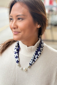 Magnetic Silk Scarf - Navy