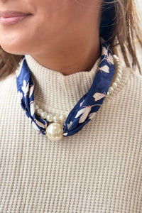 Scarf & Pearls Necklace - Twelve