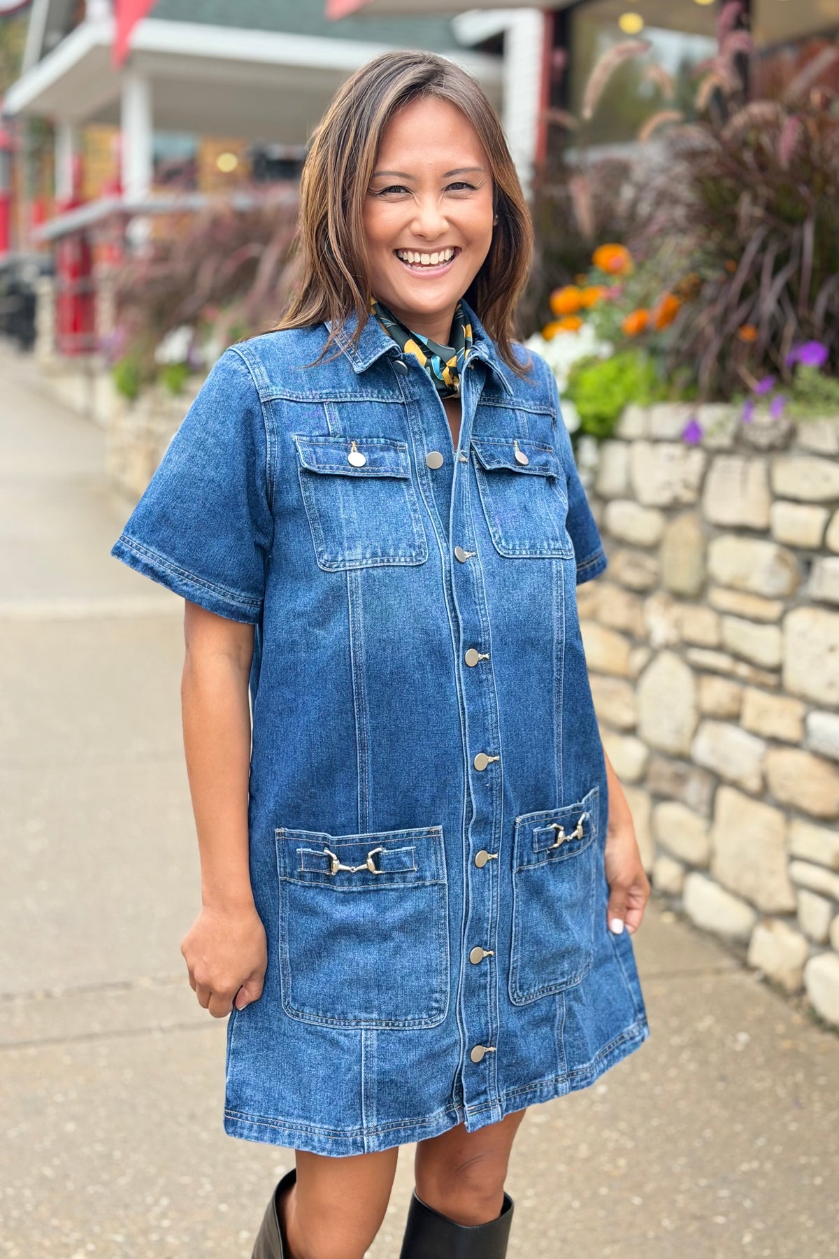 Western Denim Shirt Dress
