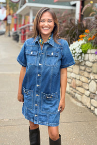 Western Denim Shirt Dress