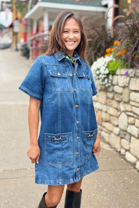 Western Denim Shirt Dress