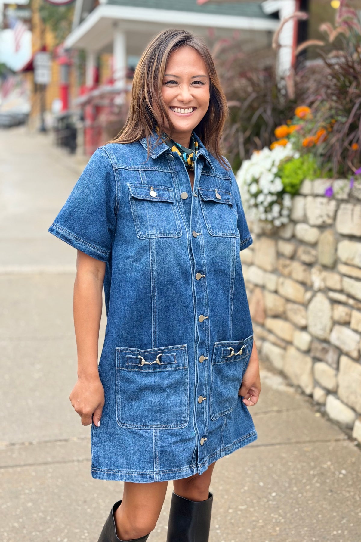 Western Denim Shirt Dress