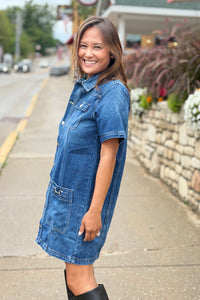 Western Denim Shirt Dress