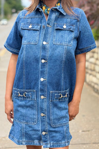 Western Denim Shirt Dress