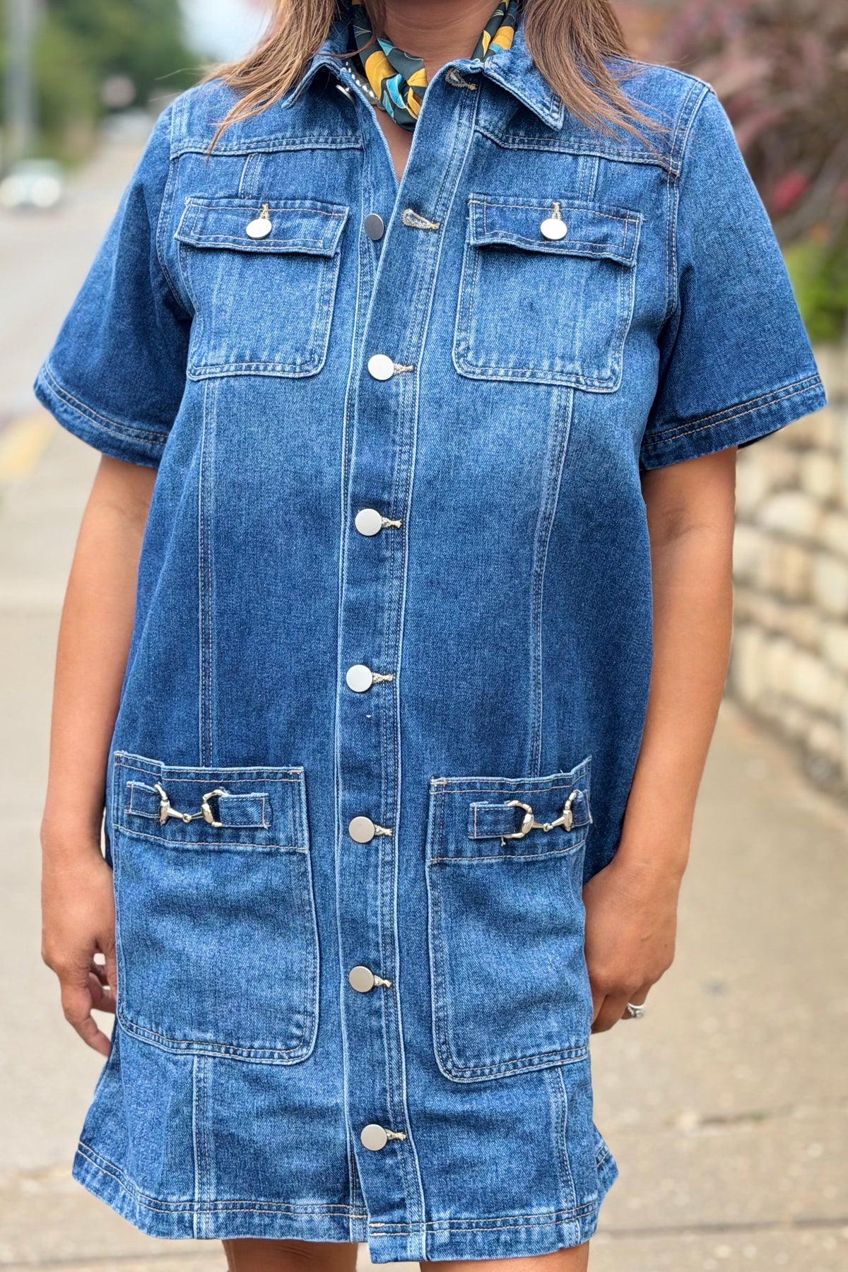 Western Denim Shirt Dress