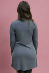 Hand Stitch Detail Mock Neck Dress - Grey