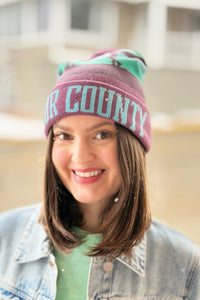 Door County Canoe Knit Beanie Pom Pom