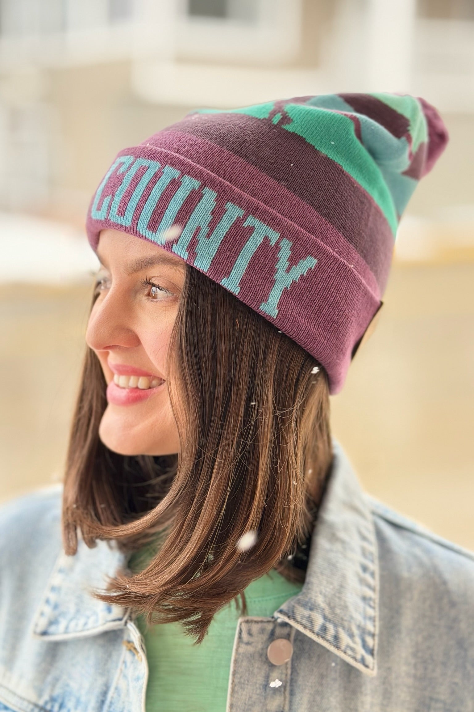 Door County Canoe Knit Beanie Pom Pom