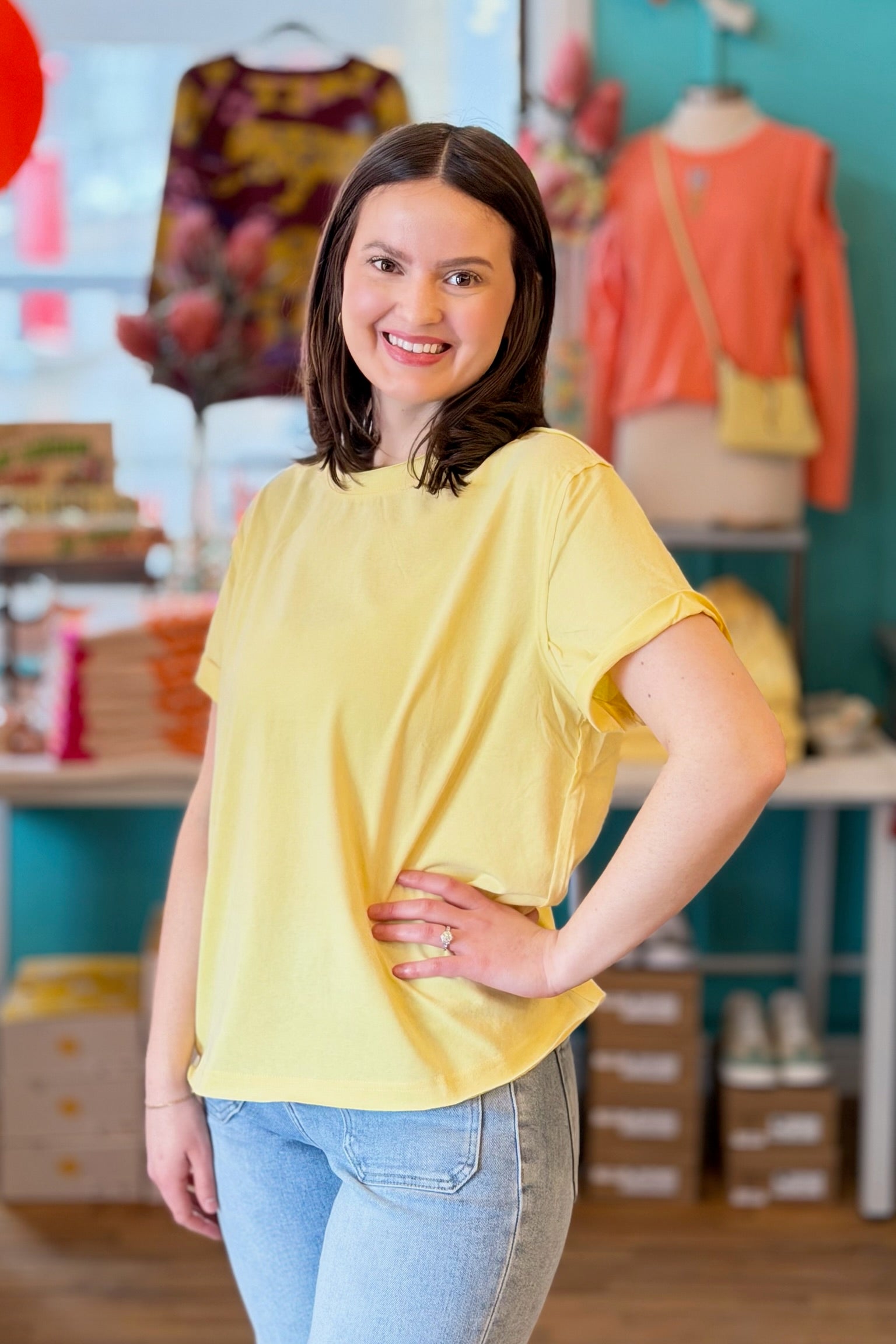 Mali Tee Raw Hem - Lemon