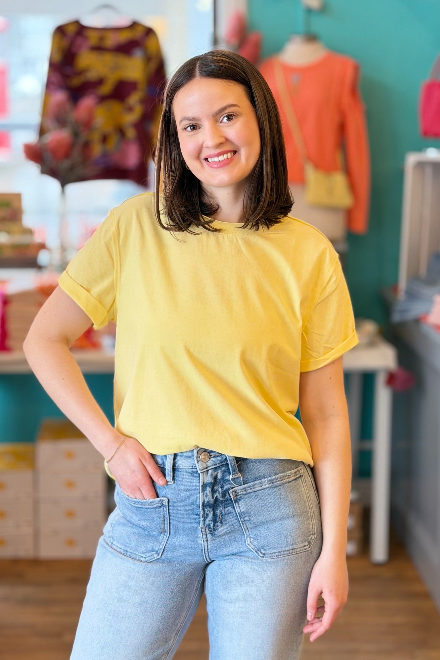 Mali Tee Raw Hem - Lemon