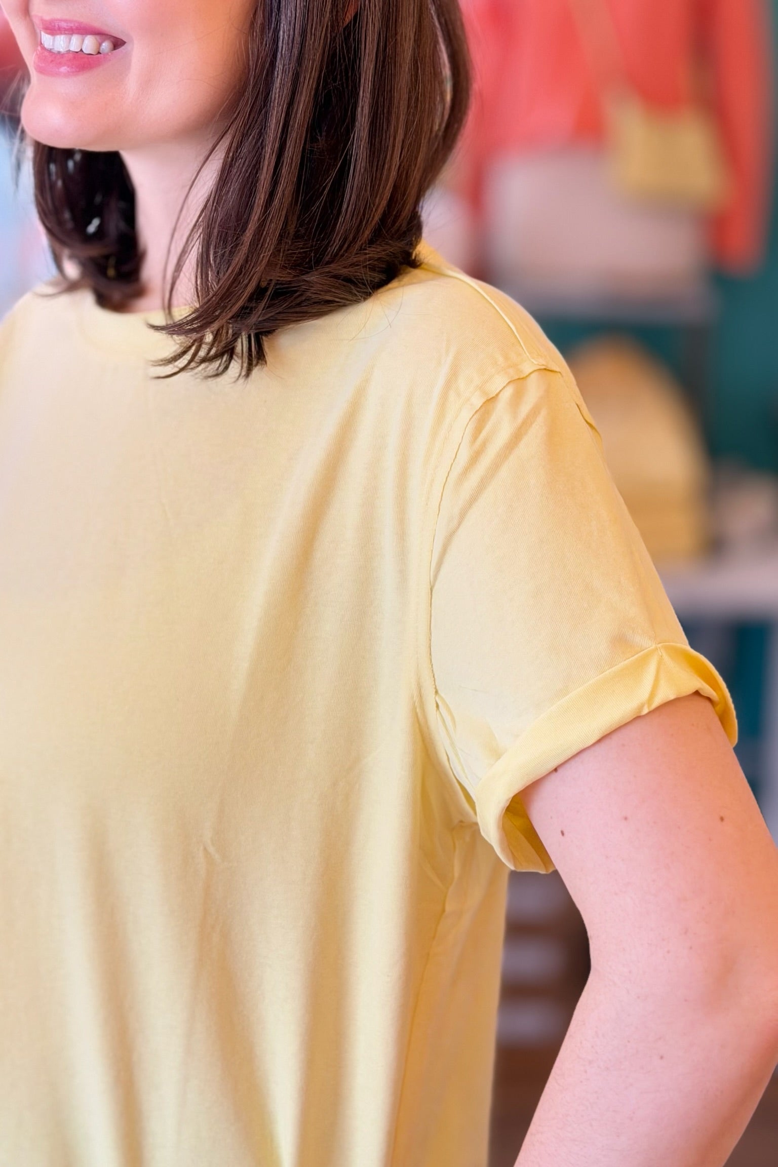 Mali Tee Raw Hem - Lemon