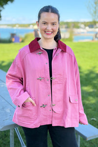 A-Line Utility Jacket with Corduroy Collar