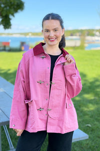 A-Line Utility Jacket with Corduroy Collar