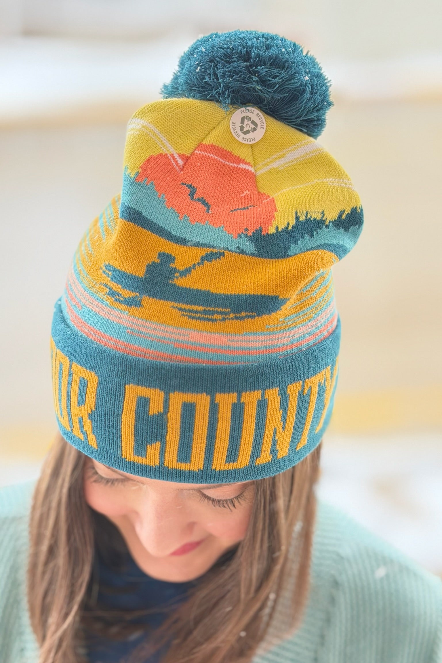 Door County Kayak Knit Beanie Pom Pom