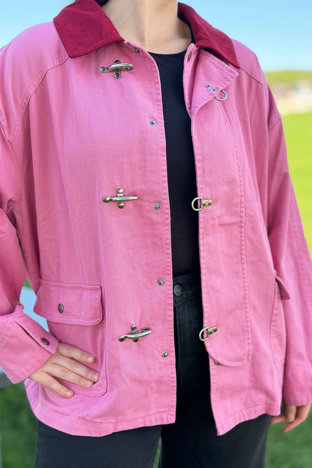 A-Line Utility Jacket with Corduroy Collar
