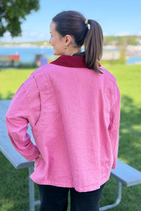 A-Line Utility Jacket with Corduroy Collar