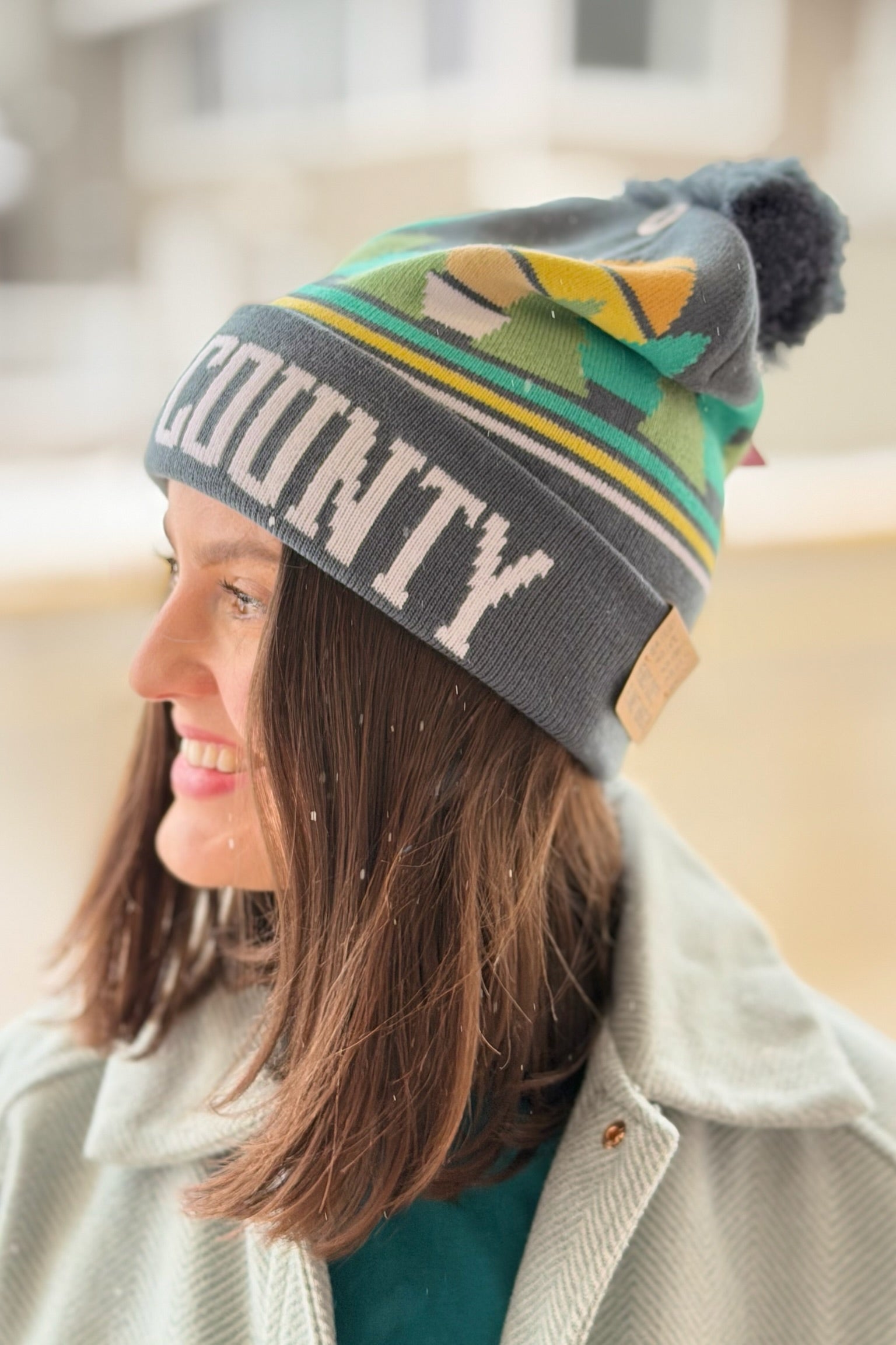 Door County Camping Knit Beanie Pom Pom