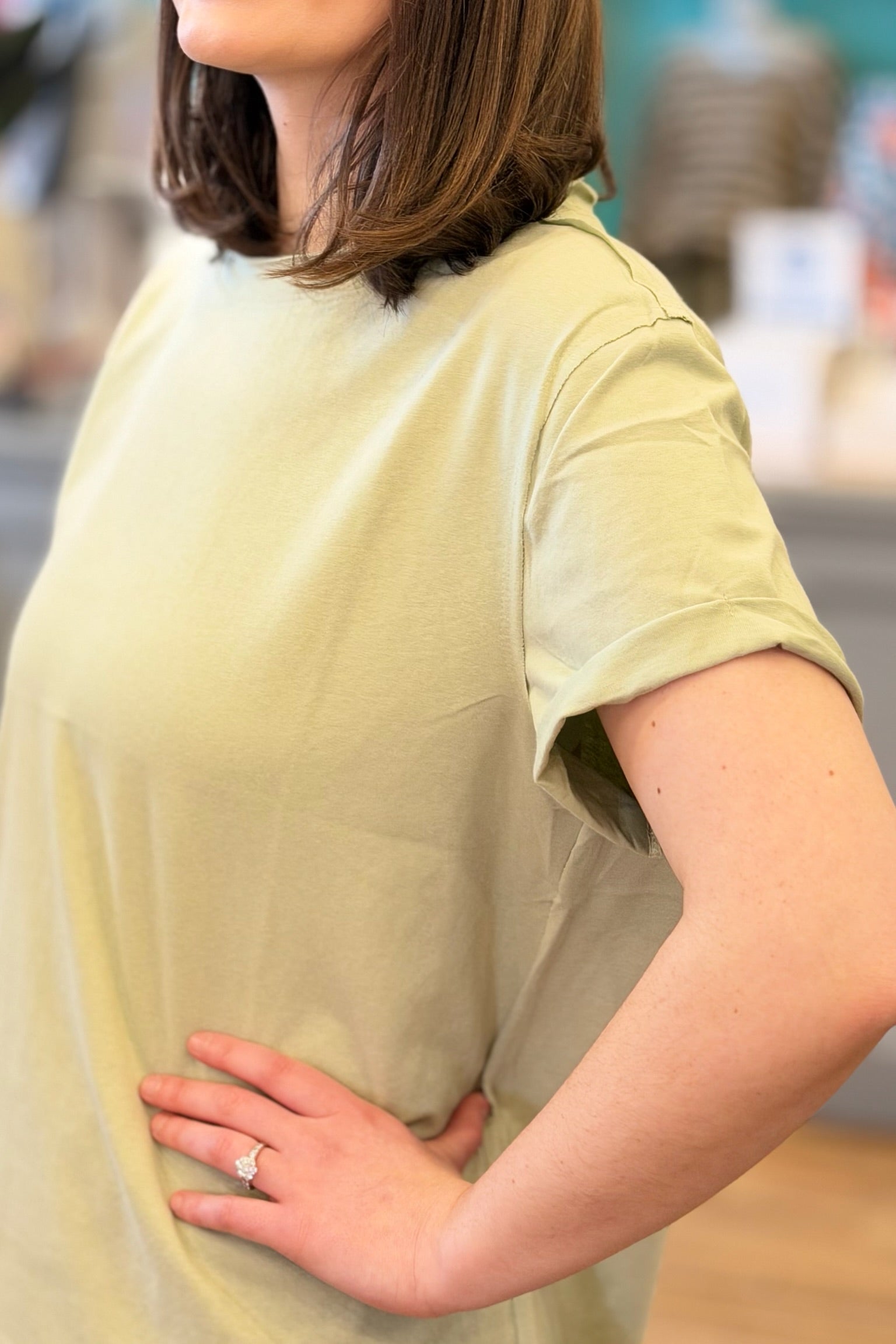 Mali Tee Raw Hem - Sage
