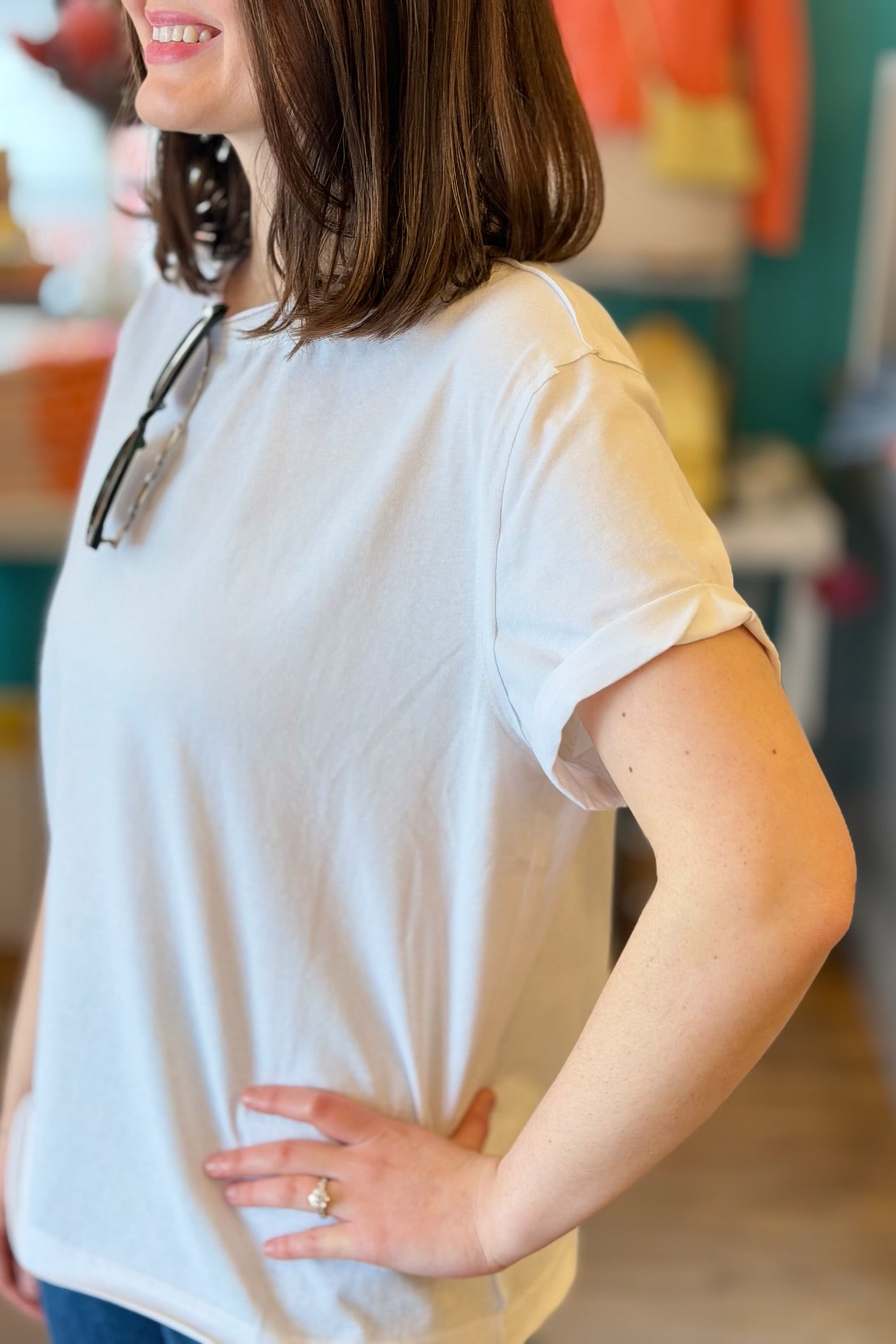Mali Tee Raw Hem - White