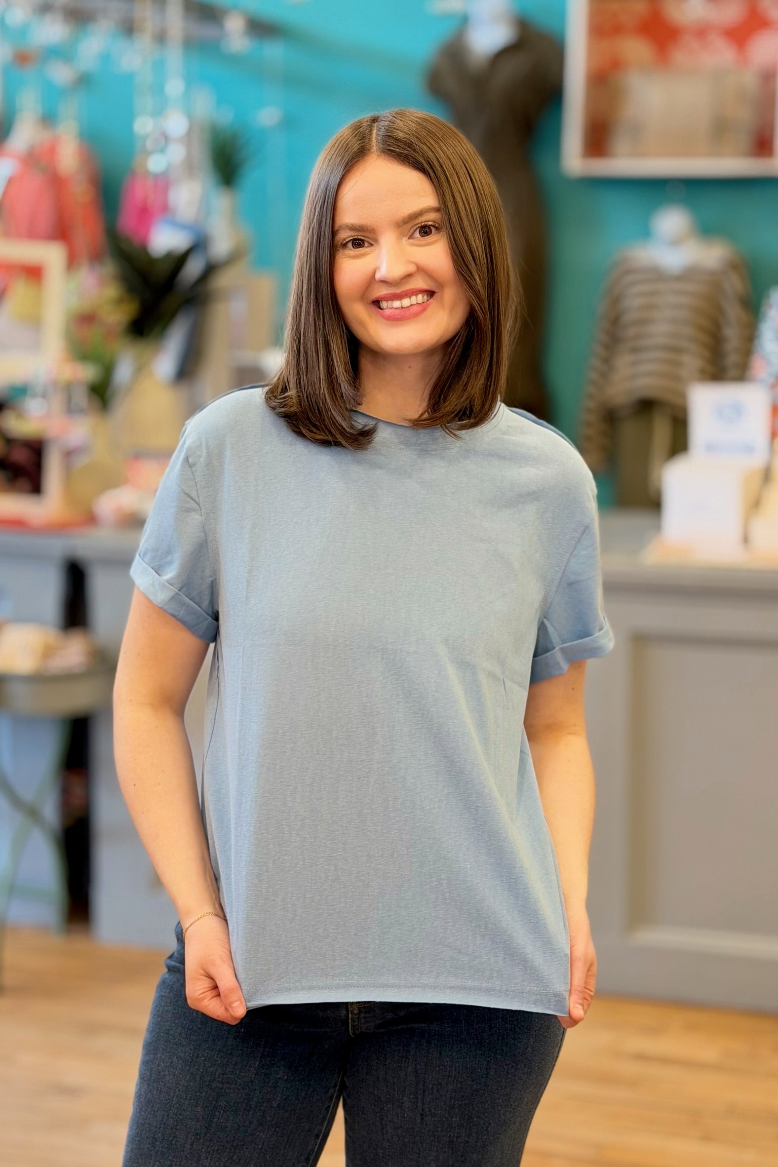 Mali Tee Raw Hem - Ocean