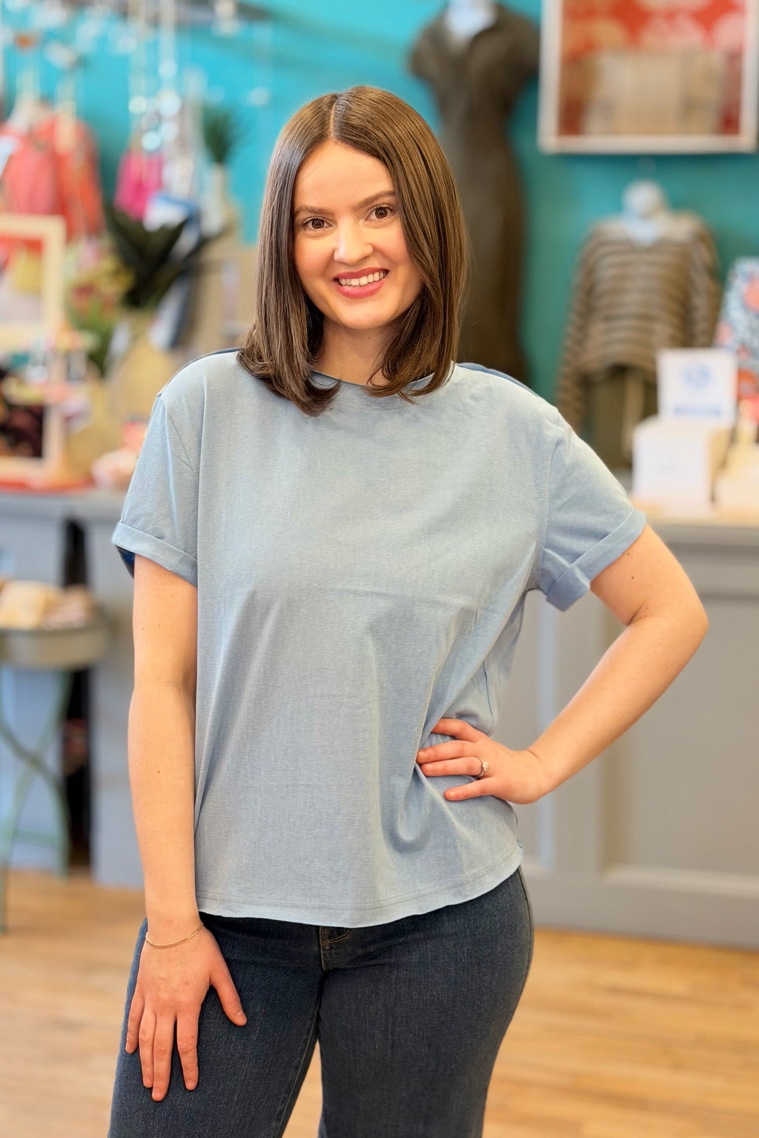 Mali Tee Raw Hem - Ocean