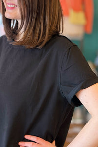 Mali Tee Raw Hem - Black