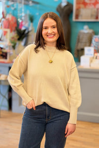 Ina Exposed Seam Sweater - Pearl