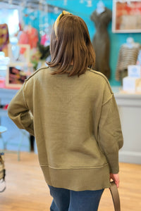 Ina Exposed Seam Sweater - Olive