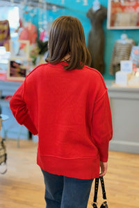 Ina Exposed Seam Sweater - Red