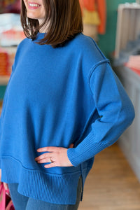 Ina Exposed Seam Sweater - Cobalt